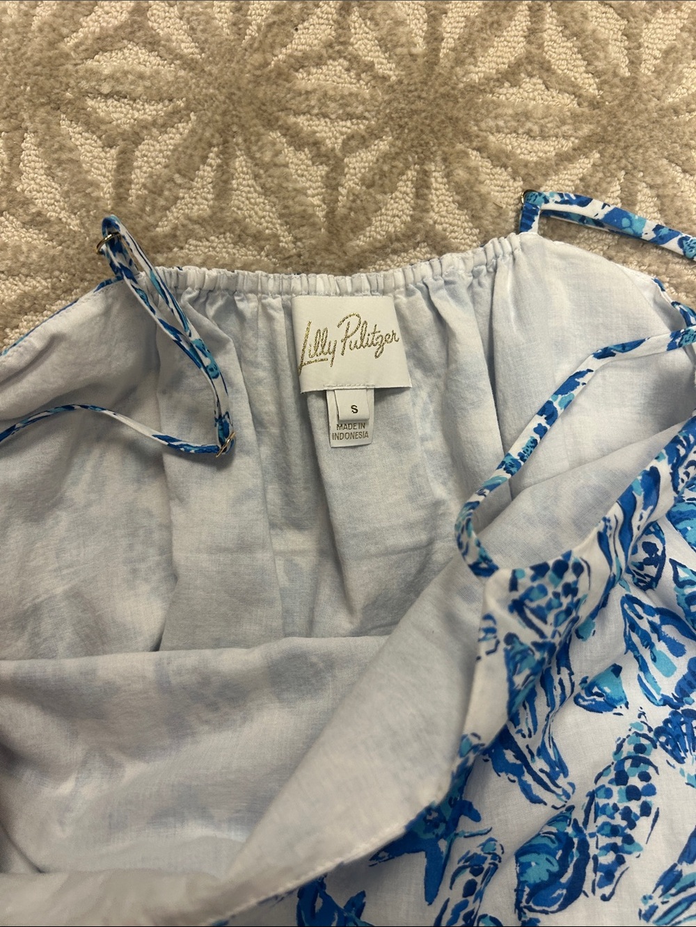 Lilly Pulitzer Blue and White Butterfly Print Mini Dress - Picture 3 of 3